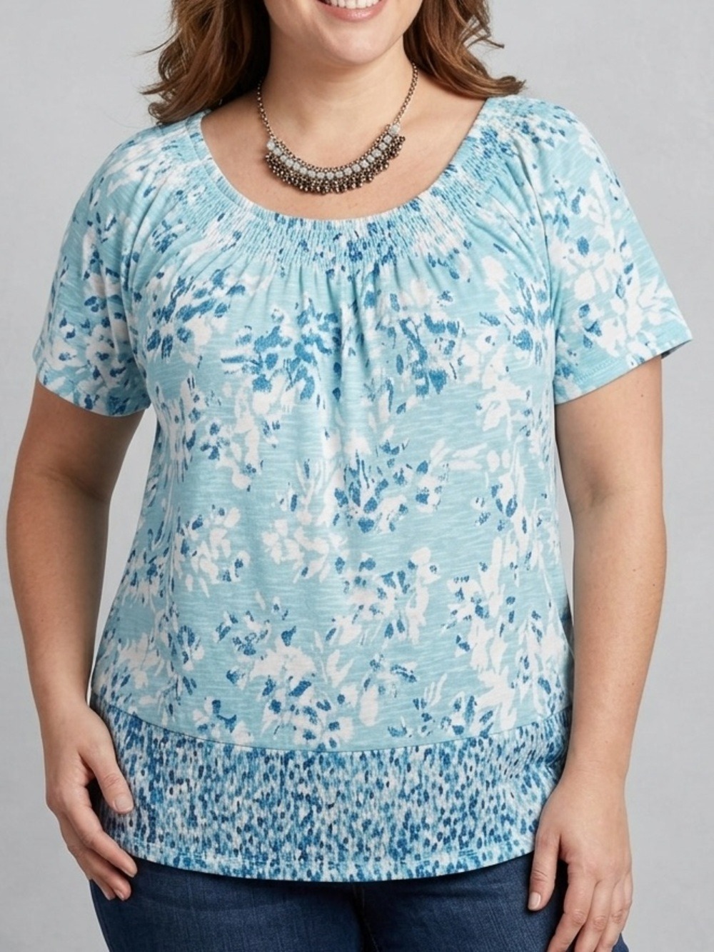 😍CLEARANCE -  IYLA Short Sleeve Ruched Blouse XL